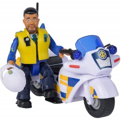 Sam Il Pompiere Moto Polizia, + 3 Anni, Incluso Personaggio Malcom e Accessori, 109251092038