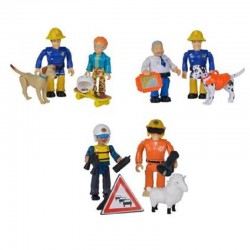 Sam il pompiere, Set due personaggi articolati cm.7,5 con accessori e cucciolo - 4 assortimenti, 109252515038