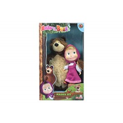 Simba - Masha e Orso, Set Bambola 23cm. Corpo Morbido e Orso Peluche 43cm con Gambe Mobili, bambini + 3 anni, 109301016009