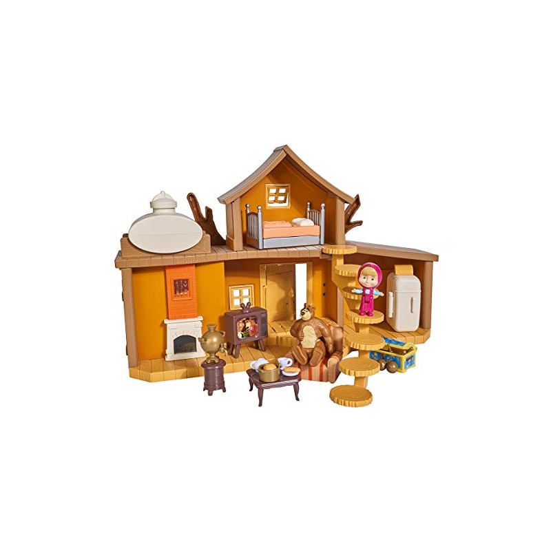 Simba - Masha e Orso, Playset, La Grande Casa Di Orso, Inclusi Masha E Orso Ed Accessori, 109301032