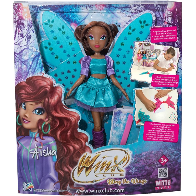 Rocco Giocattoli -Witty Toys Winx Club bambola Aisha Ali Scintillanti, 1202105