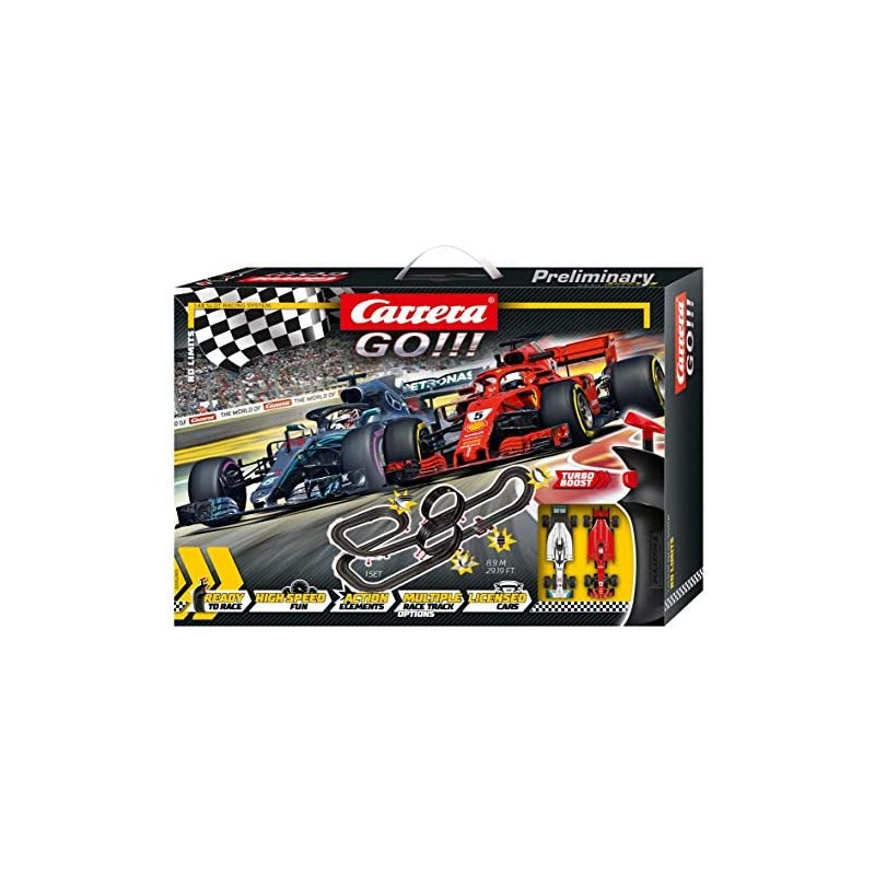 Carrera Toys GO!!! No Limits Set Pista da Corsa e Due Macchinine, Una Ferrari e Una Mercedes, Gioco Adatto per Bambini dai 6 Ann