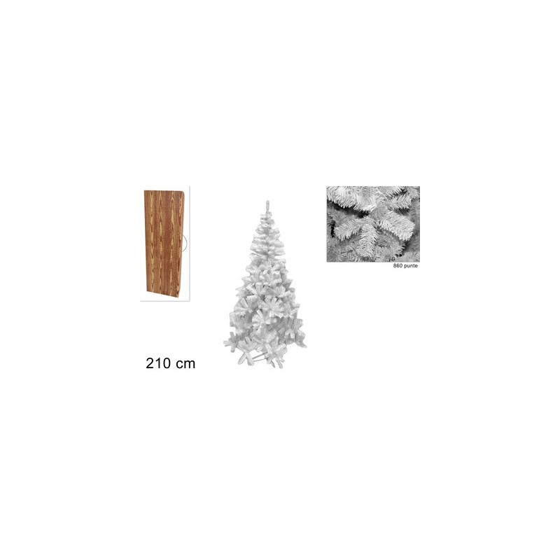 Albero Di Natale Bianco Natale 210 centimetri Abete Della Steppa Artificiale Tutto Bianco