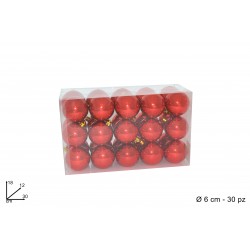 BOX 30 PALLE 6 CM LUCIDE ROSSO