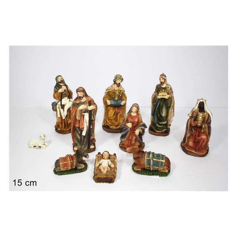 NATIVITA SET 10 PZ 15cm COLORI CHIARI