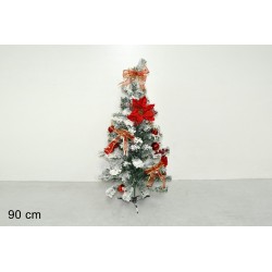 ALBERO INNEVATO ADDOBBATO 90CM