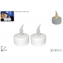 SET 2pz LUMINO FIAMMA TEALIGHT CON BATTERIA