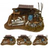 SCENARIO CORTILE ANIMALI PRESEPE 25x19cm 4 SOGGETTI ASSORTITI