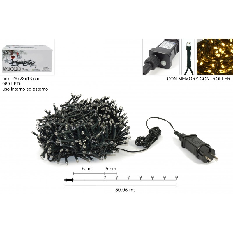 MINILUCCIOLE 960LED BIANCO CALDO USO ESTERNO