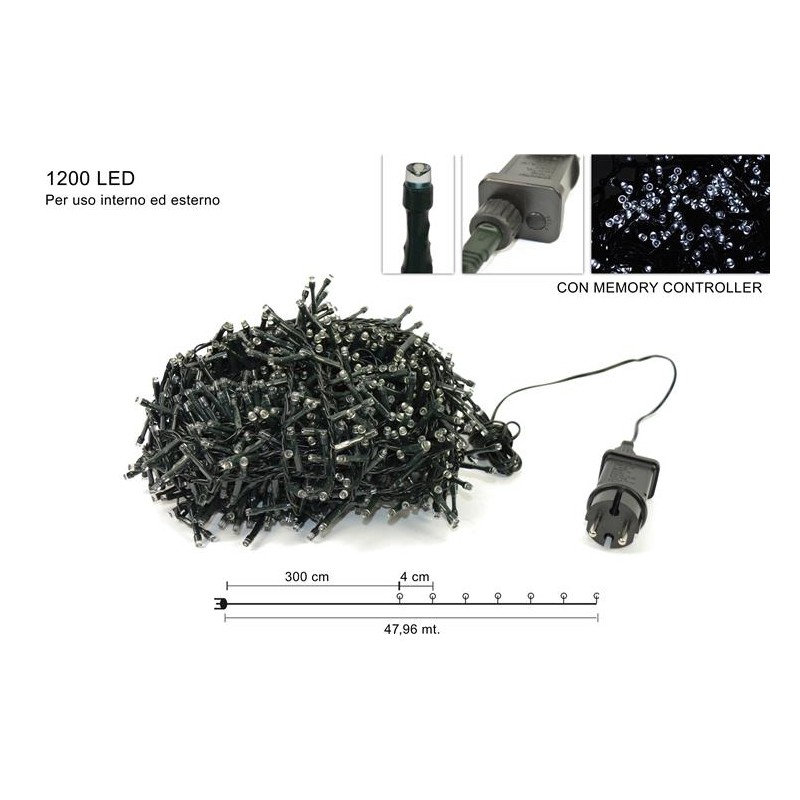 MINILUCCIOLE 1200LED BIANCO USO ESTERNO