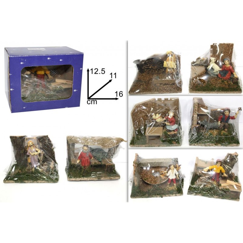 SCENARI PRESEPE PICCOLI 12x11x16cm