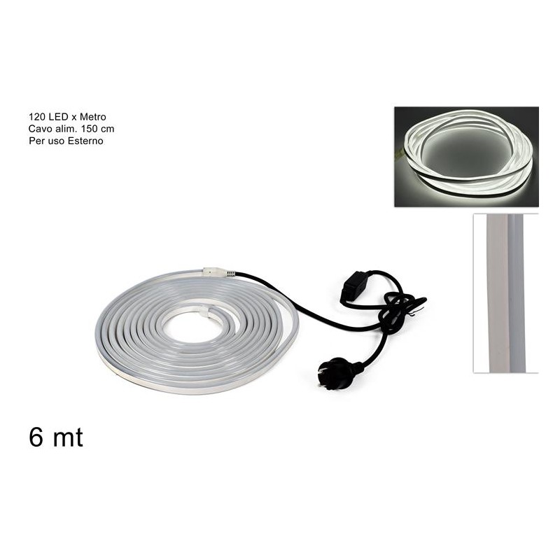 TUBO NEON 6 MT BIANCO FREDDO USO ESTERNO