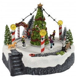 GIOSTRINA PISTA PATTINAGGIO CON LUCI MUSICA MOVIMENTO A BATTERIA