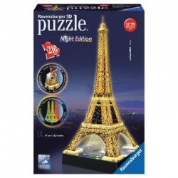 Ravensburger - Puzzle 3D Tour Eiffel Night Edition Con Luce