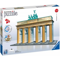 ravensburger italy- puzzle 3d porta di brandeburgo, 324 pezzi, 125517