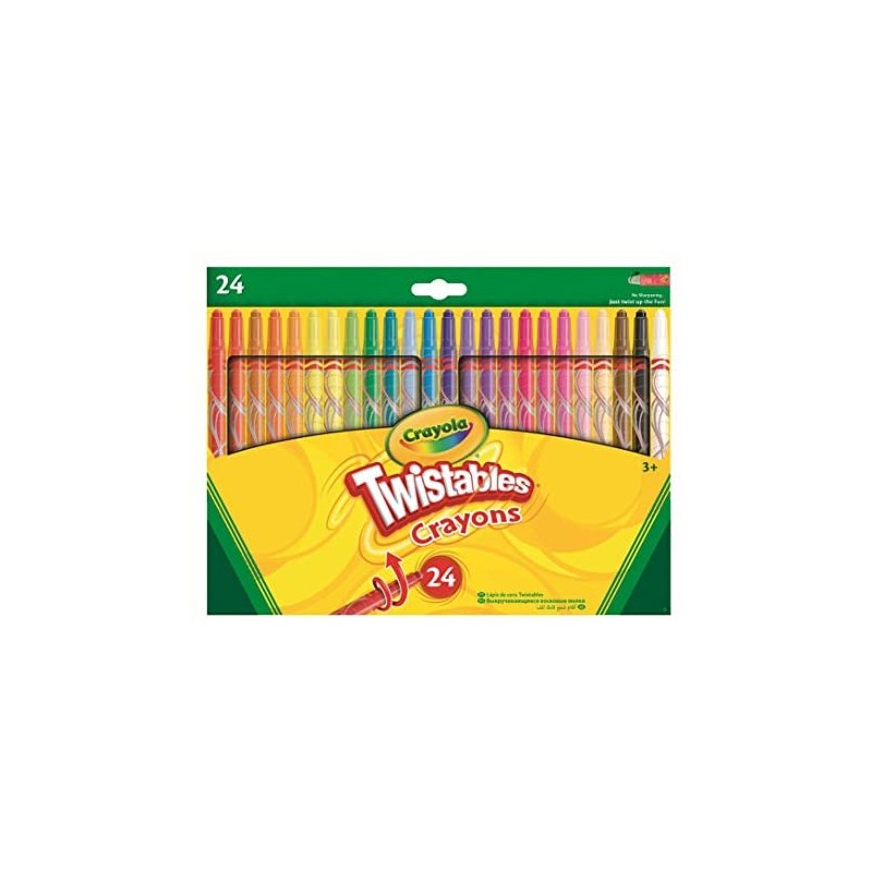 Crayola - Pastelli a cera Gira e Colora, 24 pz. , Modelli/Colori Assortiti, 1 Pezzo