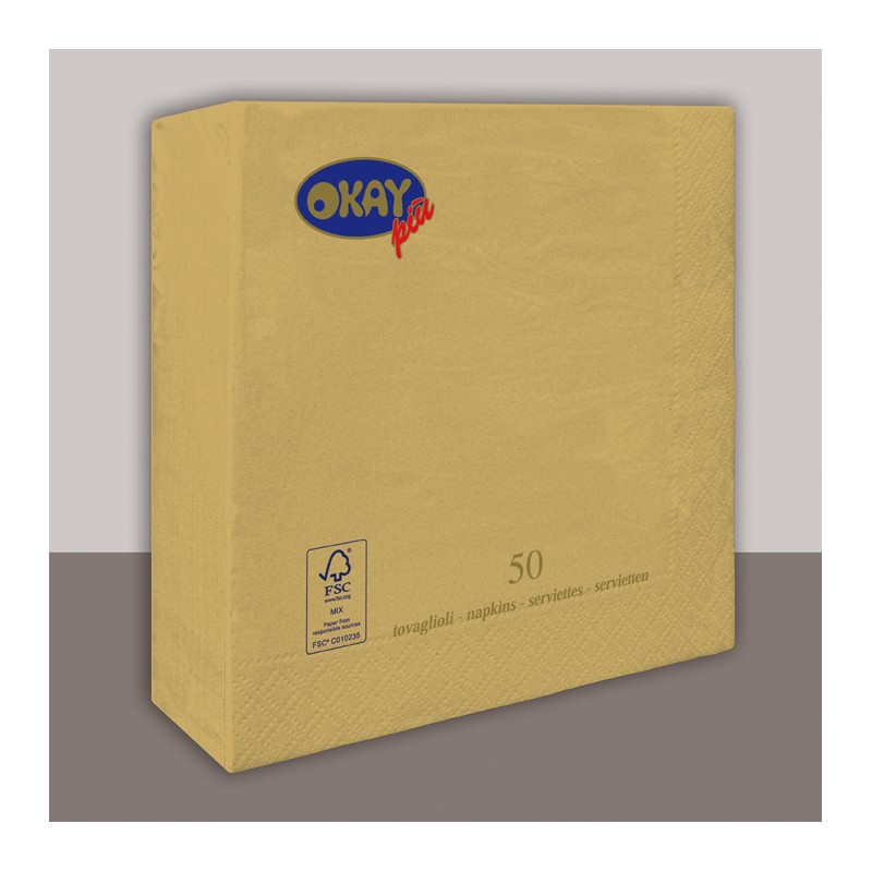 Tovaglioli 33x33 Oro 50pz