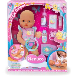 Famosa - Nenuco - pannolino magico, bambola con pannolino elettronico, con accessori per la cura, 700017205
