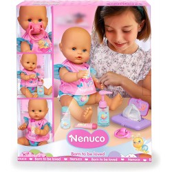 Famosa - Nenuco - pannolino magico, bambola con pannolino elettronico, con accessori per la cura, 700017205