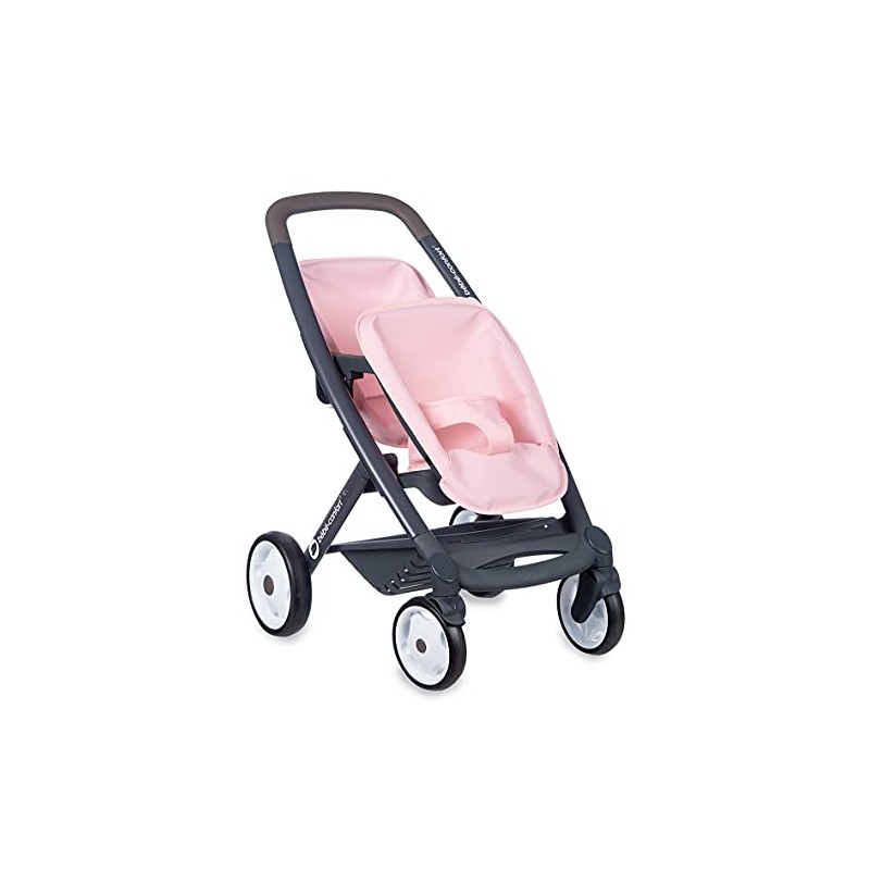 Smoby - Passeggino Gemelli, Colore Rosa, 7600253216