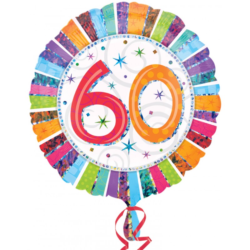 Palloncino Pallone Mylar 60 Anni Sessanta Decorazioni Adulto Elio Aria  Compleanno Festa Addobbi Decorazioni