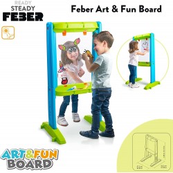 Famosa - FEBER Art & Fun Board, Lavagna Trasparente per Bambini per Dipingere e Giocare, 800013532
