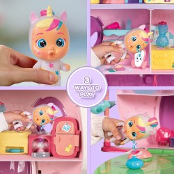 CRY BABIES - MAGIC TEARS La Grande Casa di Dreamy, con personaggio esclusivo Rose, Playset con piú di 25 Accessori, Luci e Suoni