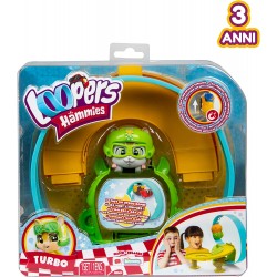 Imc Toys - LOOPERS Hammies Turbo, Criceto Interattivo da Collezione che Corre Dentro e Fuori la sua Ruota, 906051IM
