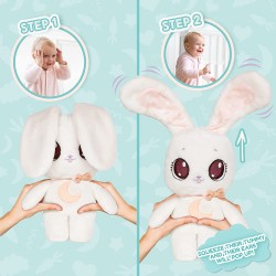 Imc Toys - PEEKAPETS Coniglietto Bianco, Divertente, Dolce e Soffice Peluche che Muove le Orecchie e fa Cucú se gli Schiacci il 