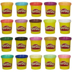 play-doh - confezione super color con 20 vasetti di pasta da modellare