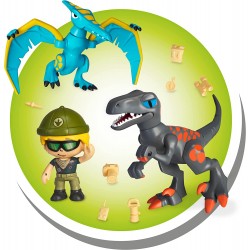 Famosa - ACTION HEROES Dino Pack, 2 dinosauri, 1 personaggio, accessori, ACN00010
