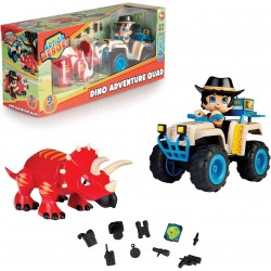 Famosa - ACTION HEROES Dino Adventure Quad, Quad con personaggio, dinosauro triceratopo e accessori, ACN01010