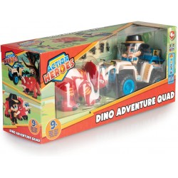 Famosa - ACTION HEROES Dino Adventure Quad, Quad con personaggio, dinosauro triceratopo e accessori, ACN01010