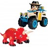 Famosa - ACTION HEROES Dino Adventure Quad, Quad con personaggio, dinosauro triceratopo e accessori, ACN01010