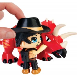 Famosa - ACTION HEROES Dino Adventure Quad, Quad con personaggio, dinosauro triceratopo e accessori, ACN01010