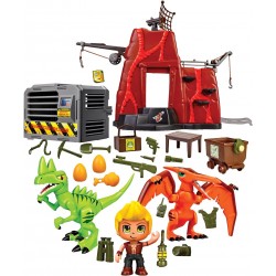 Famosa - ACTION HEROES Dino Camp AtaX, Campo scientifico, con trappole, dinosauri e personaggio, ACN02010