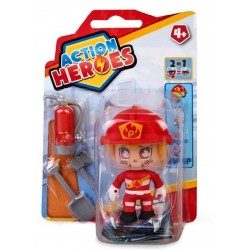 Famosa - Action Heroes: Figure Singolo Pompiere, ACN09000-36010