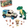 Famosa - ACTION HEROES Dino Explorer 4 X 4, Jeep con ruote larghe, personaggio e dinosauro T-REX, ACN10010