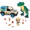 Famosa - ACTION HEROES Dino Explorer 4 X 4, Jeep con ruote larghe, personaggio e dinosauro T-REX, ACN10010