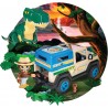 Famosa - ACTION HEROES Dino Explorer 4 X 4, Jeep con ruote larghe, personaggio e dinosauro T-REX, ACN10010