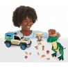 Famosa - ACTION HEROES Dino Explorer 4 X 4, Jeep con ruote larghe, personaggio e dinosauro T-REX, ACN10010