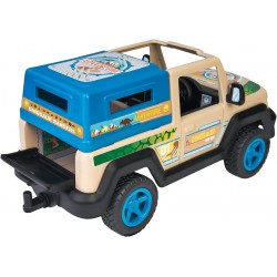 Famosa - ACTION HEROES Dino Explorer 4 X 4, Jeep con ruote larghe, personaggio e dinosauro T-REX, ACN10010