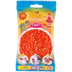 Hama - Bustina Perline, 1000 Pezzi, Colore: Arancione - AMA207-04