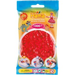 Hama - Bustina Perline, 1000 Pezzi, Colore: Rosso - AMA207-05