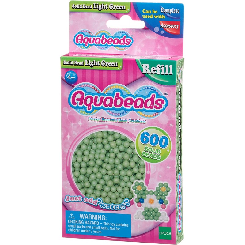Aquabeads - Solid Beads Light Green, perle 600 - AQU32538
