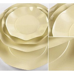 Piatti Grandi plastificati per alimenti Twenty - Avorio - 10 pz - Ø cm 29,5, AVORIOCH5T