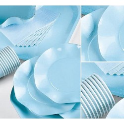 Piatti Fondi plastificati per alimenti Twenty - Azzurro - 10 pz - Ø cm 24, AZZURRO2T
