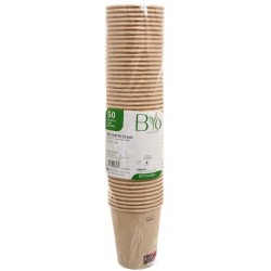 Bicchiere monouso, bamboo/pe, riciclabile 240/250ml - 50 pz - BR570203
