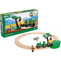 BRIO - 33720 Starter Set Ferrovia Safari, BRIO World Ferrovie, 14 Pezzi - BRIO33720