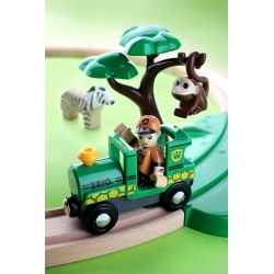 BRIO - 33720 Starter Set Ferrovia Safari, BRIO World Ferrovie, 14 Pezzi - BRIO33720